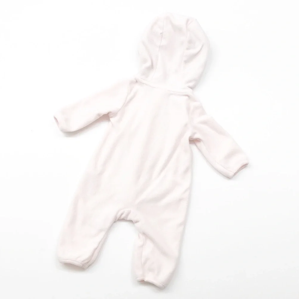 Carter's pink hooded fleece footless pjs